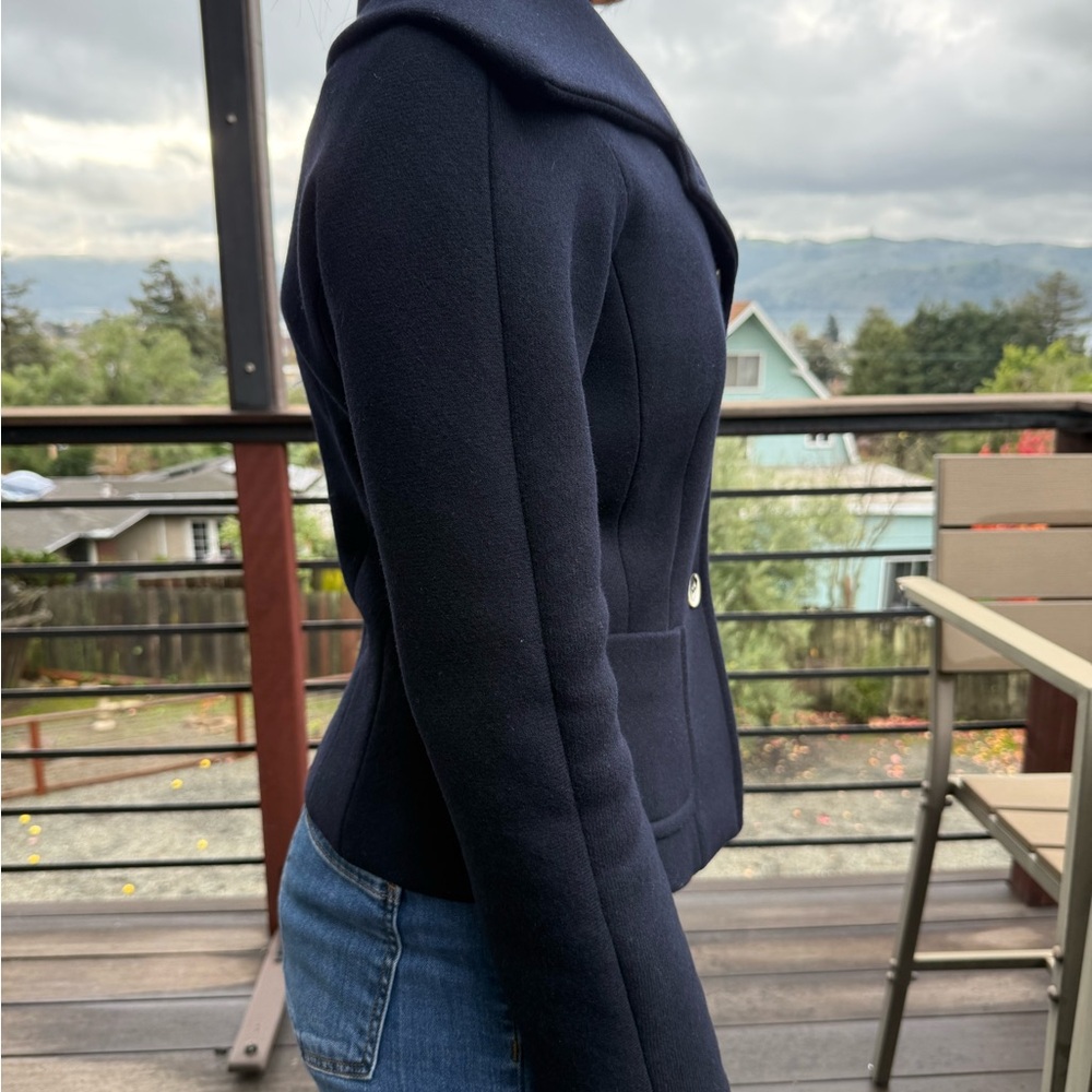 MaxMara Women's dark Navy Pea Coat - Picture 7 of 8